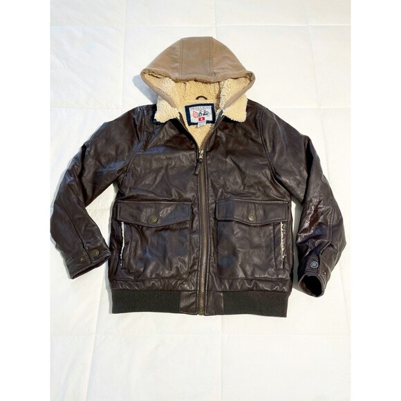 Swiss Cross Boys Water Resistant Coat with Faux Fur Trim Size 10/12 Color Brown - Picture 1 of 7